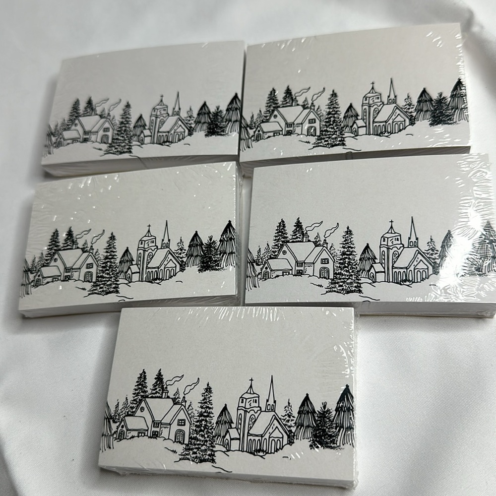 Winter Toile Enclosure Card 3.5x2.25" Pack of 50 - Picture 5 of 7